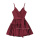 Women Fashion Burgundy Ruffles Strap Dress
